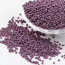 FGB 11/0 Baking Paint Glass Seed Spacer Beads, Medium Purple, 2x1.5mm, Hole: 0.7mm, about 2840pcs/50g