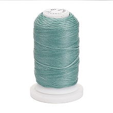 Honeyhandy Waxed Polyester Cord, Flat, Medium Aquamarine, 1mm, about 76.55 yards(70m)/roll