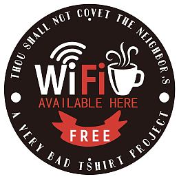 CREATCABIN Round Metal Signs Free WiFi Available Here Vintage Retro Tin Sign 12inch Wall Decor Plaque Poster for Club Bar Cafe Garage Kitchen