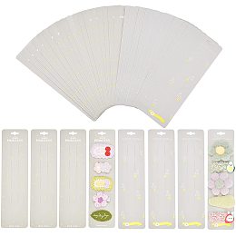 NBEADS 64 Pcs Hair Clip Display Cards, 2 Styles Rectangle Clips Display Cards Paper Hairpin Display Cards for Hair Barrettes Accessories