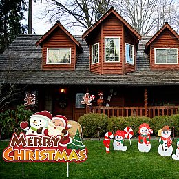 FINGERINSPIRE Merry Christmas Yard Signs Christmas Outdoor Indoor Yard Signs Decorations -Xmas Holiday Winter Wonderland Yard Sign Outdoor Lawn Yard Decorations(14.1x8.6inch)