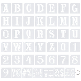 GORGECRAFT 42Pcs Letter Stencils Symbol Numbers Craft Stencils Reusable Alphabet Template Scrapbooking Stencils Reusable Kit for Painting on Wood, 3Inch