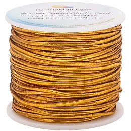 Arricraft 2.5mm Metallic Gold Cord Ribbon Elastic Cords Stretch Ribbon Cord Metallic Tinsel Cord Rope for Craft Making Gift Wrapping Christmas Tree Decoration, 32 Yards