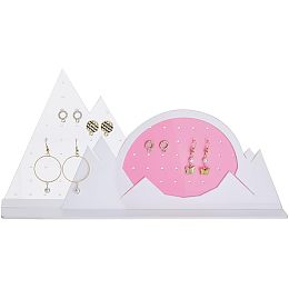 SUPERFINDINGS Mountain with Sun Earring Display Holder with Holes Acrylic Earring Stands Clear Decorative Earring Rack Removable Jewelry Holder for Hanging Ear Studs Home Decor Gift Hole: 2mm