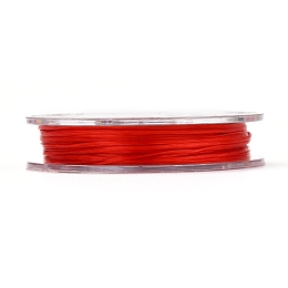 Honeyhandy Strong Stretchy Beading Elastic Thread, Flat Elastic Crystal String, Red, 0.8mm, about 10.93 yards(10m)/roll