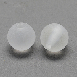 Honeyhandy Transparent Acrylic Ball Beads, Frosted Style, Round, Clear, 10mm, Hole: 2mm, about 938pcs/500g