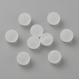 Honeyhandy Transparent Acrylic Ball Beads, Frosted Style, Round, Clear, 6mm, Hole: 1mm, about 4200pcs/500g