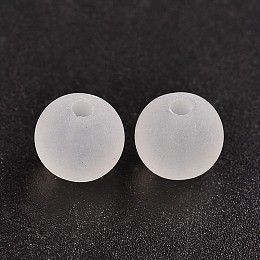 Honeyhandy Transparent Acrylic Ball Beads, Frosted Style, Round, Clear, 8mm, Hole: 2mm, about 1892pcs/500g