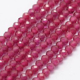 Arricraft Glass Beads Strands, Imitation Quartz, Faceted, Round, Medium Violet Red, 2mm, Hole: 0.5mm,  about 175pcs/strand, 14.9 inches(38cm)