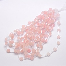 Honeyhandy Natural Rose Quartz Beads, Rose, 10x5~9mm, Hole: 1mm