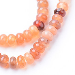 Honeyhandy Natural Carnelian Bead Strands, Dyed, Rondelle, 6x4mm, Hole: 1mm, about 104pcs/strand, 15.7 inch