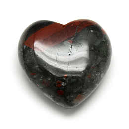 Honeyhandy Natural Bloodstone Healing Stones, Heart Love Stones, Pocket Palm Stones for Reiki Balancing, 29~30x30~31x12~15mm