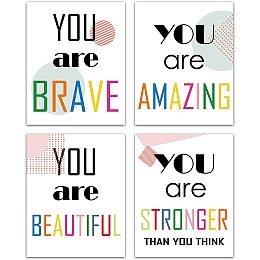 CREATCABIN Inspirational Quote Canvas Art Print Motivational Phrase Posters Wall Art Modern Aesthetic Artwork Set Of 4 Painting for Classroom Bedroom Office Home Decor Housewarming Unframed 8 x 10inch