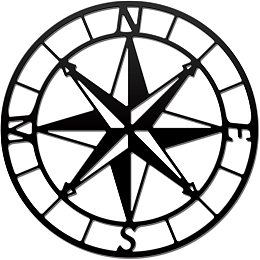 Arricraft Metal Wall Art Home Decor Compass Wall Hanging Plaques Ornaments Iron Wall Art Sculpture Sign for Home Living Room Bedroom Office Decoration Black 11.8x11.8in