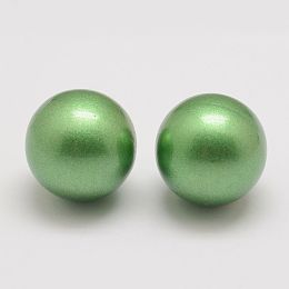 Honeyhandy Brass Chime Ball Beads Fit Cage Pendants, No Hole, Dark Sea Green, 16mm