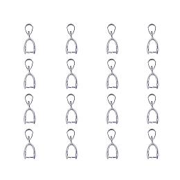 ARRICRAFT About 200 Pcs Iron Clasp Bails Dangle Charms Jewelry Findings Beads Pendant Bail Pinch Clip Connectors Platinum 20x7mm