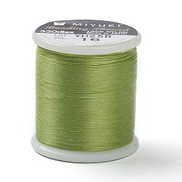 Honeyhandy MIYUKI Beading Nylon Thread B, 330 DTEX/0.203mm/0.008", for Seed Beads, #16, Yellow Green, 0.16mm, 55 yards(50 meters)/roll