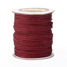 Honeyhandy Nylon Thread, Round, Chinese Knotting Cord, Beading String, for Bracelet Making, Dark Red, 1.5mm, about 140yards/roll