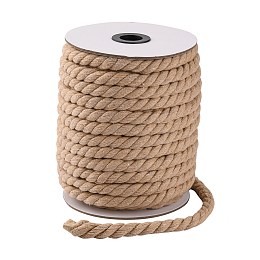 Honeyhandy 3-Ply Macrame Cotton Cord, Twisted Cotton Rope, for Wall Hanging, Plant Hangers, Crafts and Wedding Decorations, Wheat, 12mm, about 21.87~24.05 yards(20~22m)/roll