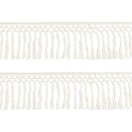 BENECREAT 4 Yardsx5.5 inch Wide Cotton Tassel Fringe Trim, Costume Accessories Fringe Trim for DIY Sewing Craft Curtain Furniture Decoration