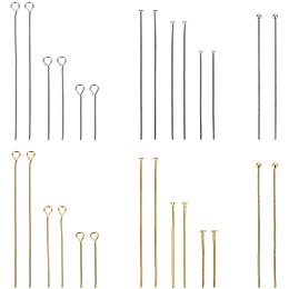 UNICRAFTALE 500pcs Stainless Steel Head Pins, 50mm Long Flat Head pins, Eye  pins Findings Earring Pins for Jewelry Making DIY Craft with Storage