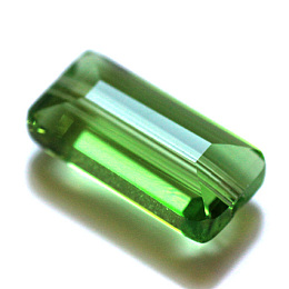 Honeyhandy Imitation Austrian Crystal Beads, Grade AAA, Faceted, Rectangle, Lime Green, 10x15.5x7mm, Hole: 0.9~1mm