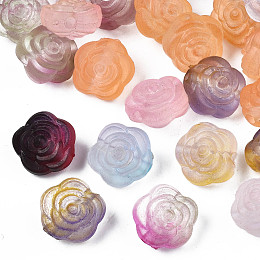 Transparent Acrylic Beads, with Enamel, Cloud, Mixed Color, 19.5x29.5x8mm, Hole: 3mm