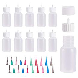 BENECREAT 10 Packs 1 Ounce Multi Purpose DIY Precision Tip Applicator Bottles with 20 Caps, 20 Tips - DIY Quilling, Glue Applicator Bottle