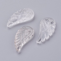 Honeyhandy Natural Quartz Crystal Pendants, Wing, 24.5x12x5mm, Hole: 1mm