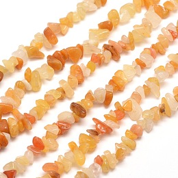 Honeyhandy Natural Yellow Jade Chip Bead Strands, 5~8x5~8mm, Hole: 1mm, about 31.5 inch