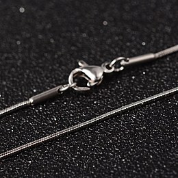 Honeyhandy 304 Stainless Steel Snake Chain Necklaces, with Lobster Claw Clasps, Stainless Steel Color, 15.7 inch(40cm), 0.8mm