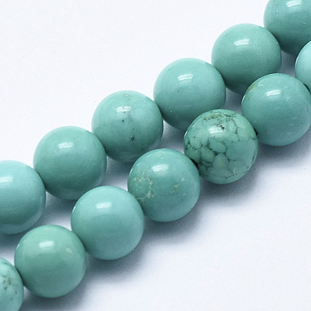 Arricraft Natural Howlite Beads Strands, Dyed & Heated, Round, Dark Cyan, 8mm, Hole: 1mm, about 48pcs/strand, 15.7 inches(40cm)