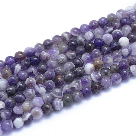 Arricraft Natural Amethyst Beads Strands, Round, 6~6.5mm, Hole: 0.8mm, about 66pcs/strand, 15.35 inches(39cm)