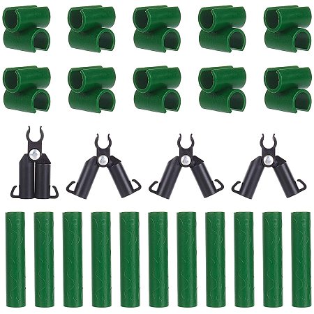 PandaHall Elite 40Pcs Adjustable Plant Trellis Connector Clip,3 Different Types of Universal Plastic Plant Connector Stake Clip for Plant Stakes Connecting Tubes Supports