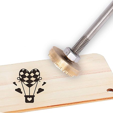 OLYCRAFT Wood Leather Branding Iron 1.2” Branding Iron Stamp Custom Logo BBQ Heat Stamp with Brass Head and Wood Handle for Woodworking and Handcrafted Design - Loving Balloon