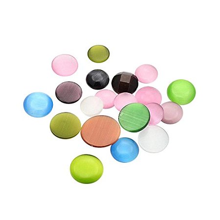 ARRICRAFT 1 Bag (About 200g) Mixed Half Round Dome Cat Eye Cabochons for Jewelry Making, 12~15x4~4.5mm