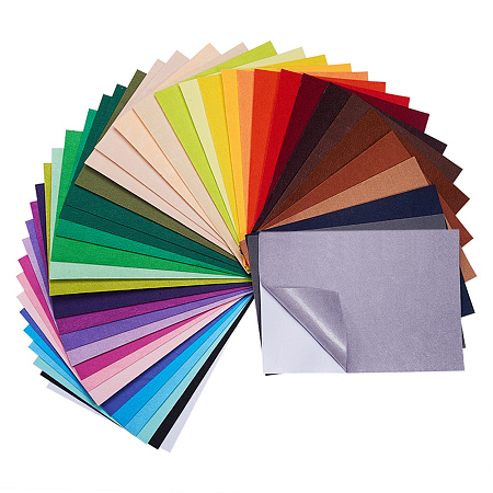 BENECREAT 40PCS 7.8 x 11.8 inches (20cm x 30cm) DIY Polyester Felt Fabric Adhesive Back Felt Sheets Assorted Colors for Crafts & Decorations, 0.8mm Thick