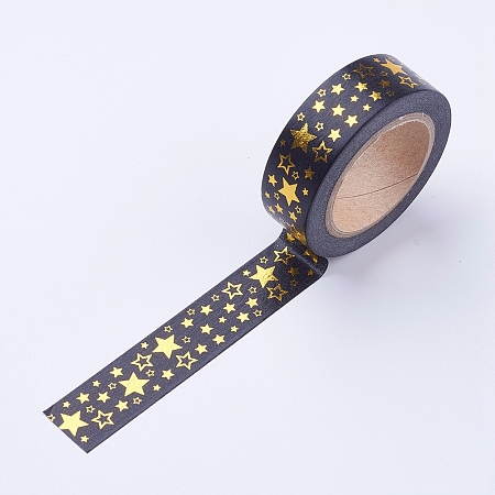 Arricraft DIY Scrapbook Decorative Adhesive Tapes, Star, Black, 15mm