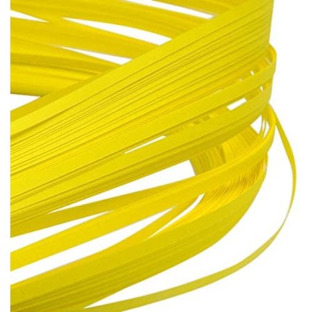 Pandahall Elite 1200 Strips Paper Quilling Strips, Yellow Quilling Strip Set, 3mm Width 39cm Length