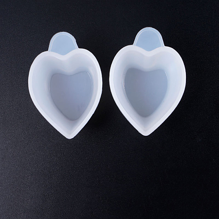 Honeyhandy Silicone Epoxy Resin Mixing Cups, For UV Resin, Epoxy Resin Jewelry Making, Heart, White, 5.9x4.1x2.3cm