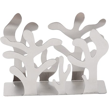 GORGECRAFT Stainless Steel Napkin Holder Freestanding Paper Napkin Organizer Tissue Dispenser Tree Shaped Metal Stand for Kitchen Countertops Dining Table Picnic Indoor Outdoor Use