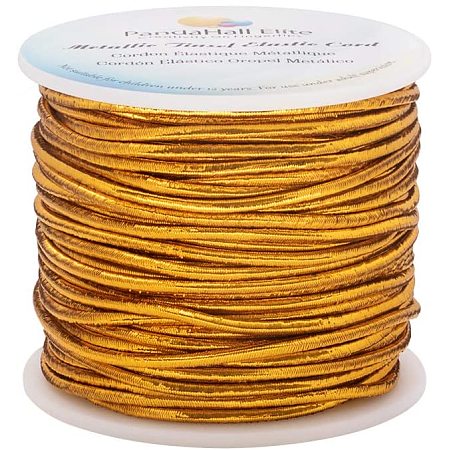 Arricraft 2.5mm Metallic Gold Cord Ribbon Elastic Cords Stretch Ribbon Cord  Metallic Tinsel Cord Rope for Craft Making Gift Wrapping Christmas Tree  Decoration, 32 Yards 