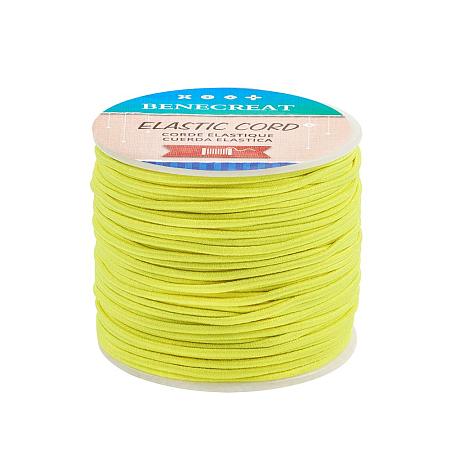 BENECREAT 2mm 55 Yards Elastic Cord Beading Stretch Thread Fabric Crafting Cord for Jewelry Craft Making (Yellow)