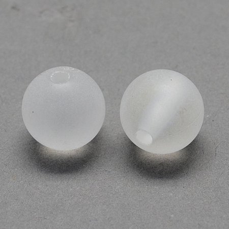 NBEADS 335pcs/500g Clear Transparent Acrylic Frosted Ball Beads, Bracelet Necklace Spacer Round Loose Beads for Jewelry Making