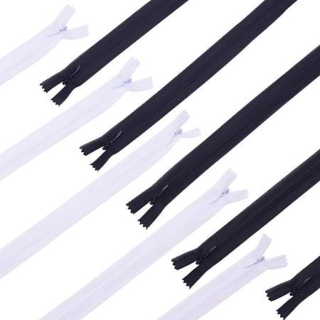 BENECREAT 50PCS 12 Inch (30cm) White and Black Invisible Nylon Coil Zippers Bulk Tailor Sewer Craft Tool for Tailor Sewing Crafts