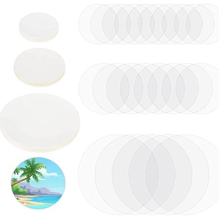 CHGCRAFT 600Pcs 3 Sizes Plastic Circle Mylars Transparent Button Film Covers Circle Mylars Protective Badge Films for Pin Badges Round Buttons Brooch Making 1.4inch/1.7inch/2.7inch