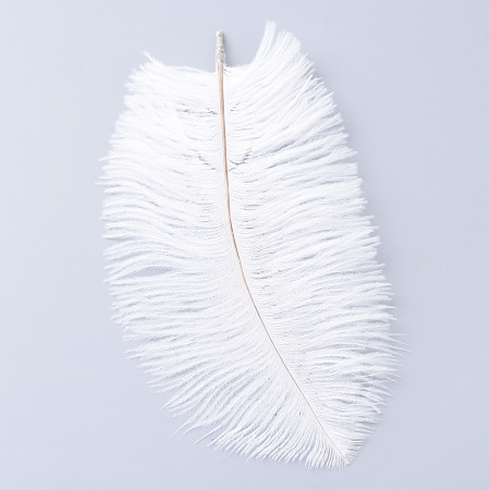 Honeyhandy Ostrich Feather Costume Accessories, Dyed, White, 15~20cm