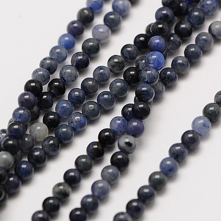 Honeyhandy Natural Gemstone Sodalite Round Beads Strands, 2mm, Hole: 0.8mm, about 184pcs/strand, 16 inch