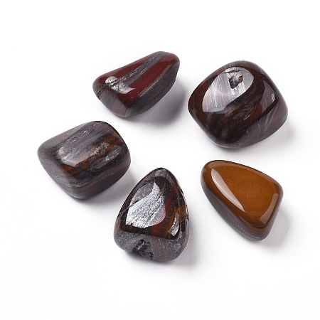 Honeyhandy Natural Tiger Iron Beads, Tumbled Stone, Vase Filler Gems, No Hole/Undrilled, Nuggets, 20~35x13~23x8~22mm