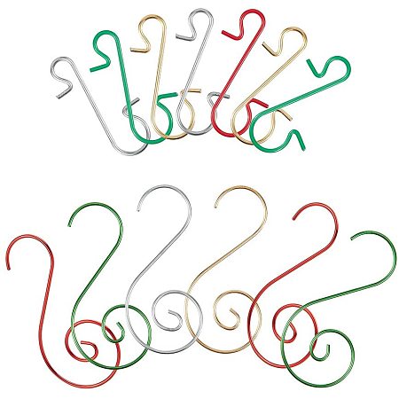 NBEADS 240 Pcs Iron S-Shaped Hook Clasps, 2 Different Types Heavy Duty S-Hanging Hooks for Rack Hanging Pans Pots Utensils Clothes Bags Towels Plants in Kitchen Bedroom Bathroom Office, Mixed Color